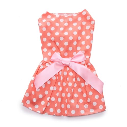 YIYELIY Hundekleid Welpenrock Haustier Hundekleid ​Bogen Hunde Kleid Prinzessin Abendkleid Kleid Weste Shirts für Hunde Katzen (XL) von YIYELIY