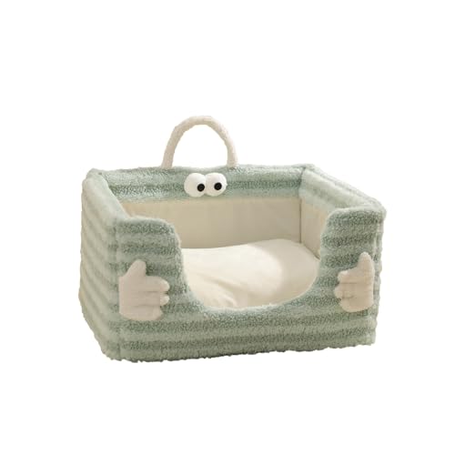 YIYTREE Rechteckiges Haustierbett für kleine Hunde und Katzen, maschinenwaschbar, Schlafsofa, atmungsaktiv, weiches Welpenbett, wärmend, gemütlich mit rutschfester Unterseite von YIYTREE