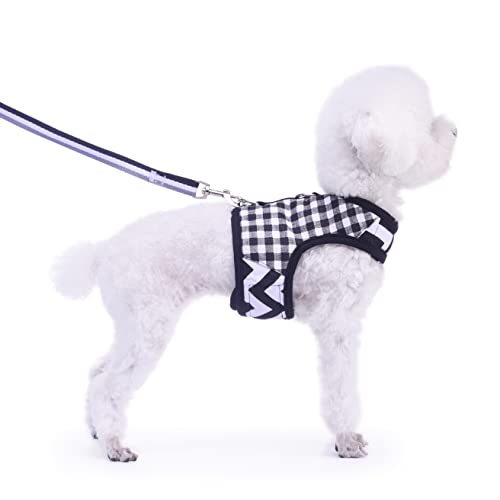 Teacup Hundegeschirr und Leine, kleines Haustiergeschirr für den Winter, verstellbare, weich gepolsterte Hundeweste für Teetasse, Chihuahua, Pudel, Yorike, Malteser unter 1,4 kg, Schwarz kariert Teacup Hundegeschirr und Leine, kleines Haustiergeschirr für den Winter, verstellbare, weich gepolsterte Hundeweste für Teetasse, Chihuahua, Pudel, Yorike, Malteser unter 1,4 kg, Schwarz kariert von YIZHI MIAOW