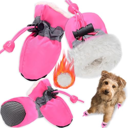 4PCS Hundeschuhe,Hundeschuhe Pfotenschutz,Schneestiefel für Hunde,Geeignet für Kleine und Mittelgroße Hunde, rutschfest und Warm Im Winter, Geeignet für Outdoor-Aktivitäten (Rosa 5) 4PCS Hundeschuhe,Hundeschuhe Pfotenschutz,Schneestiefel für Hunde,Geeignet für Kleine und Mittelgroße Hunde, rutschfest und Warm Im Winter, Geeignet für Outdoor-Aktivitäten (Rosa 5) von YIZHIXIANGQ