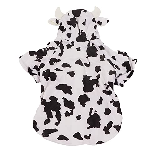 Hundekleidung schwarz weißes Kuhmuster warm warm Bequeme Welpe Kleidung für mittelgroße Hunde (3XL) von YIZISECCE