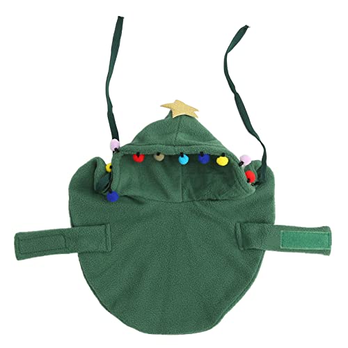 Katze Weihnachtskape Warmer Welpe Weihnachtsumhang mit Stern und Pompons für kleine mittelgroße Haustiere (XL) von YIZISECCE