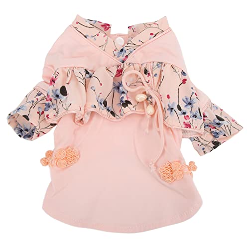 Tang-Kostüm für Haustiere, Hunde, im chinesischen Stil, elegant, Cheongsam, Satin, Kostüm für kleine Hunde, Welpen, Haustiere, geeignet für warme Partys (M) von YIZISECCE