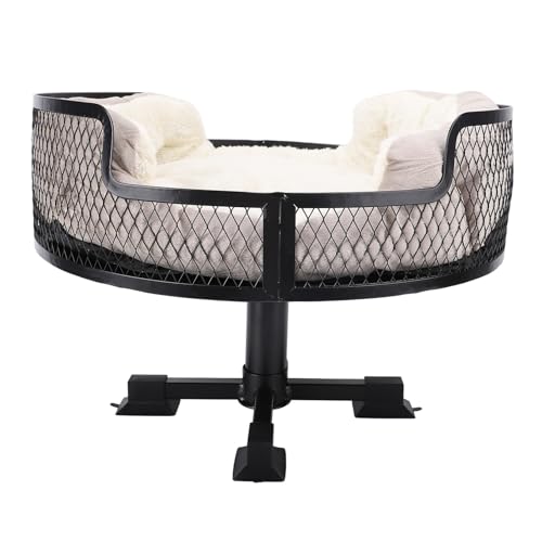 YIZISECCE Erhöhtes Haustier Bett, Für Katzen, Edelstahl rundes Schreibtisch Bett, Metallrahmen, Stilvolles Design, Für Home-Office-Studie, Tragbares Desktop-Haustier Nest, YIZISECCE Erhöhtes Haustier Bett, Für Katzen, Edelstahl rundes Schreibtisch Bett, Metallrahmen, Stilvolles Design, Für Home-Office-Studie, Tragbares Desktop-Haustier Nest, von YIZISECCE