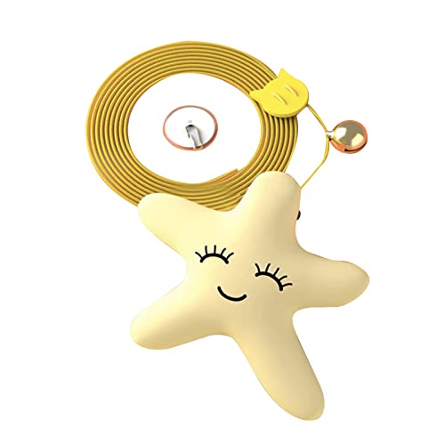 YIZISECCE für Katzenteaserspielzeug, interaktiver Zauberstab für Kätzchen, mit Glocken und Feder, der Spaß für Innenkatzen hängt, Langeweile, langlebig und sicheres Design lindern (Seestern) von YIZISECCE