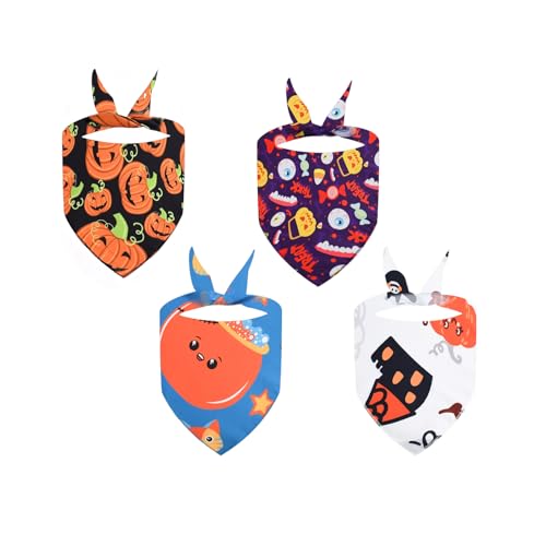 4pack Hunddreiche Laufe Haltbarkeit Neckerchief Regulierbare Hund Bandanas Lätzchen Schalzubehör Festives Haustier Outfit von YIZITU