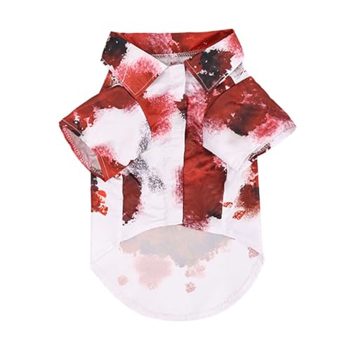 Auffälliges Blutshirt für Hunde und Katzen, Halloween-Kostüm für Haustiere, einfach zu tragen, Cosplay-Kostüm, Festival-Outfit von YIZITU