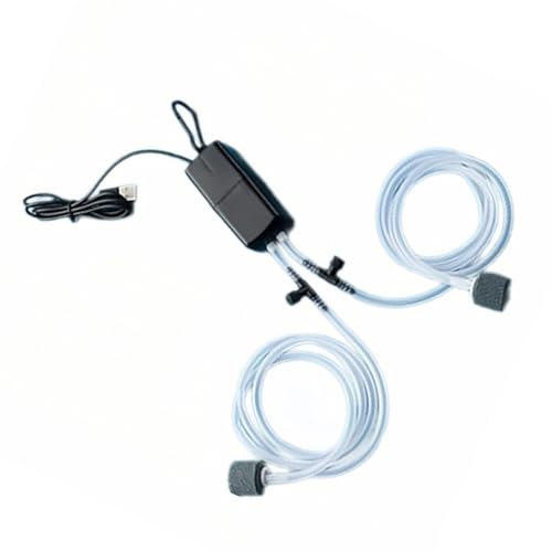 YIZITU Niedriggeräusche Doppel Port Fischtanks Luftpumpen USB Betriebene Pumpen Mit Luftsteinspender Luftpumpen Aquarium Sauerstoffpumpe von YIZITU