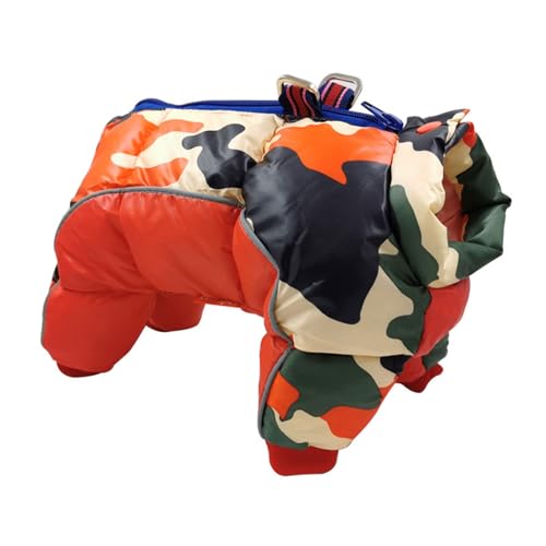 Winter Warme Hundekleidung Für Kaltes Wetter Haustier Hunde Dicke Overalls Windfest Overall Mit Traktionhook Tarnjacken Dicker Baumwollmantel Wasserdichte Hundebel Kleine Hunde Kleidung Kleidung von YIZITU