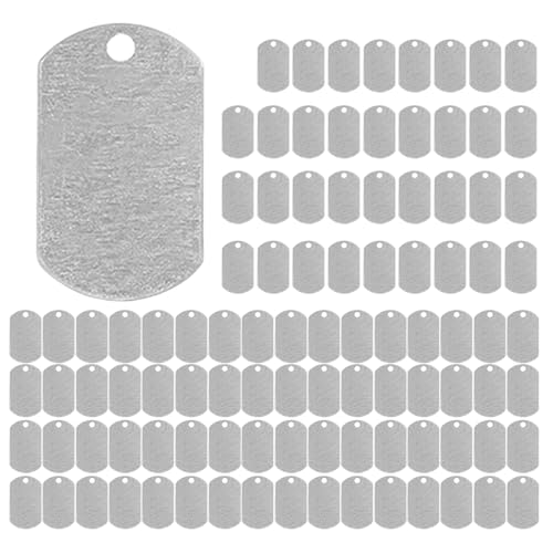 YIZITU 100 Stück/Packung Namensschild für Haustiere, Namensschild für Haustiere, Identifikation, Halsbandanhänger, Sammlung, gravierter Metallmarker für Katzen von YIZITU