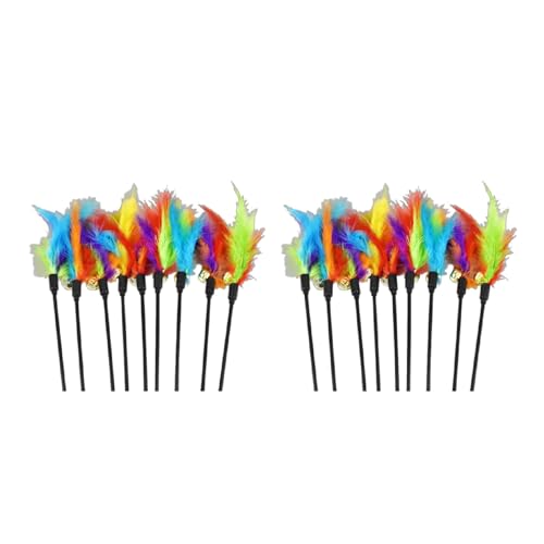 YIZITU Feder Mit Glocke Bunt Lustig Für Katzen Stick Fänger Schöner Zauberstab Interaktives Haustier Spielzeug Lustig Für Katzen Stick Unterhaltungszubehör Automatisches Spinnfeder Katzenspielzeug YIZITU Feder Mit Glocke Bunt Lustig Für Katzen Stick Fänger Schöner Zauberstab Interaktives Haustier Spielzeug Lustig Für Katzen Stick Unterhaltungszubehör Automatisches Spinnfeder Katzenspielzeug von YIZITU