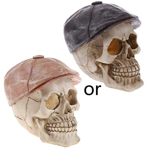 YIZITU Kunstharz-Schädel-Dekoration für Aquarien, Aquarium-Ornament, Skelett-Höhle für Garnelenfische von YIZITU