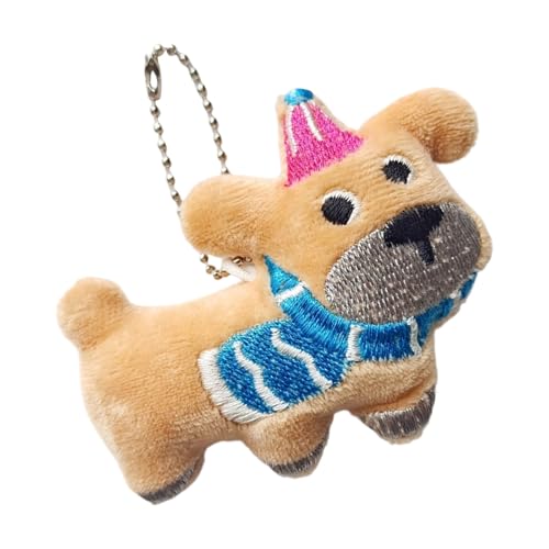 YIZITU Plüsch Handgefertigtes Hund Keyring Plüschspielzeug Mit Einzigartigem Muster PP Baumwoll Handwerkskunst Schmuck Für Tägliche Begleiterschaft Cartoon Tierspielzeug von YIZITU