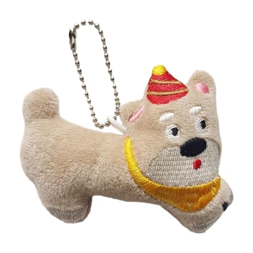 YIZITU Plüsch Handgefertigtes Hund Keyring Plüschspielzeug Mit Einzigartigem Muster PP Baumwoll Handwerkskunst Schmuck Für Tägliche Begleiterschaft Cartoon Tierspielzeug von YIZITU