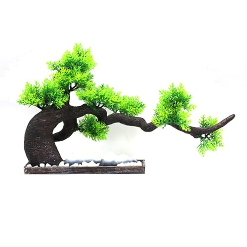 YIZITU Realistischer Harz-Aquarium-Baum mit mehrstöckigem Unterschlupf, sichere Kiefernpflanze, Landschaft für Fische und Garnelen, Lebensraum, Dekoration, Aquarium, künstliche Pflanze von YIZITU