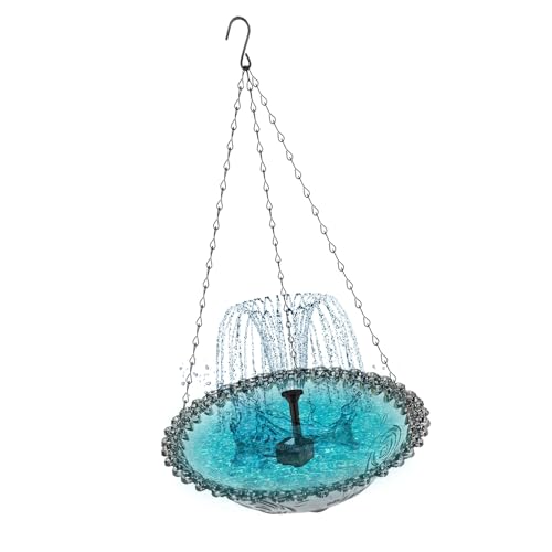 YIZITU Solar Power Vogel Badestation Wasserbrunnen Für Garten Balkon Vogelbegeisterte Futtermittel Badewanne Mit Schalengartenfutterlänen von YIZITU