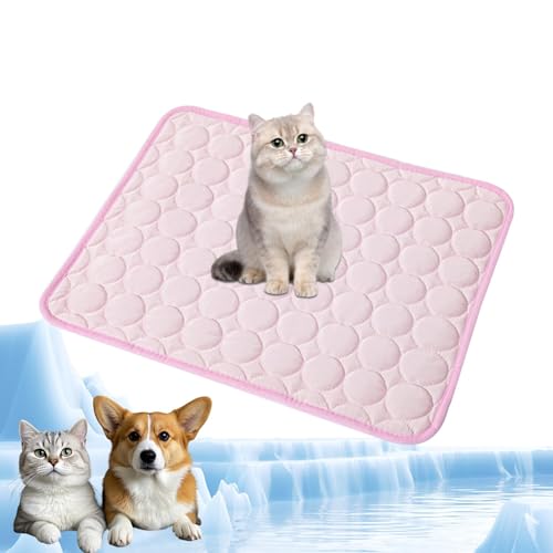 YIttings Kühlmatte Hunde, Pet Cooling Mat, Kühldecke für Tiere, Abwischbar, Robust, Kühlmatte für Hunde und Katzen im Innen- und Außenbereich und in Kisten im Heißen Sommer (Pink, 45x35 cm) von YIttings