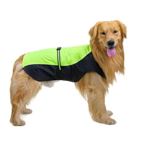 YJDZ Wasserdichter Hunde-Regenmantel für mittelgroße bis große Hunde, verstellbarer Regen für Labrador, Golden Retriever, Französisch und mehr (Grün, Größe XXL) von YJDZ