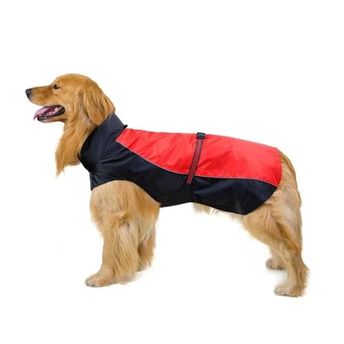 YJDZ Wasserdichter Hunde-Regenmantel für mittelgroße bis große Hunde, verstellbarer Regen für Labrador, Golden Retriever, Französisch und mehr (Rot, L) von YJDZ