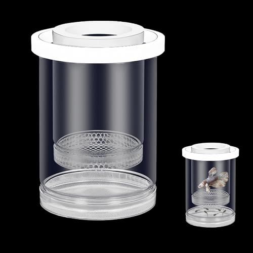 YJFY Acryl Aquarium Ablaichkasten Zuchtbox Aquarium Aufzuchtbecken Fischzuchtbox Zwei Methoden der Nutzung Isolationsbox für Babyfische, Garnelen, Guppy, Betta, Clownfische (Transparentes Weiß, L) von YJFY
