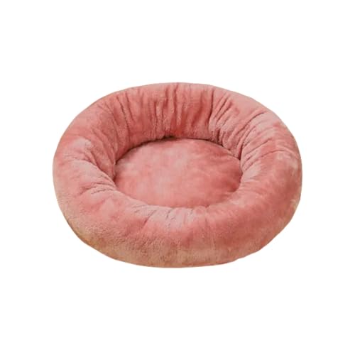 YJHLY Hundebett, Haustier-Hundebett, bequem, Donut, rund, ultraweich, waschbar, Hunde- und Katzenkissen, Bett, Winter, warm, Hundehütte, Rosa, L von YJHLY