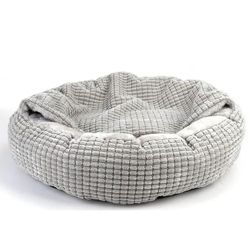 YJHLY Hundebett, gemütlich, mit Kapuze, flauschig, orthopädisch, rund, Donut-Form, für Haustiere, kuschelig, Angst, beruhigendes Bett, waschbar, weich, rutschfest, für Welpen, Katzen, Höhle, Grau, YJHLY Hundebett, gemütlich, mit Kapuze, flauschig, orthopädisch, rund, Donut-Form, für Haustiere, kuschelig, Angst, beruhigendes Bett, waschbar, weich, rutschfest, für Welpen, Katzen, Höhle, Grau, von YJHLY