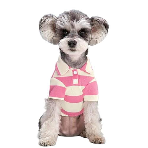 YJHLY Hundekleidung Haustier Hund Polo Shirt Sommer Hund Kleidung Freizeitkleidung Für Kleine Große Hunde Katzen T-Shirt Chihuahua Mops Kostüme Shirts-Pink-M von YJHLY