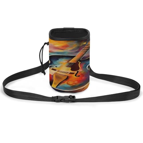 Haustier-Trainingspaket, abstrakter Aquarell-Gitarrendruck, leichte Hundetrainingstasche, vielseitiges Haustierzubehör, ideal für Spaziergänge und Training mit dem Hund von YJWANDL