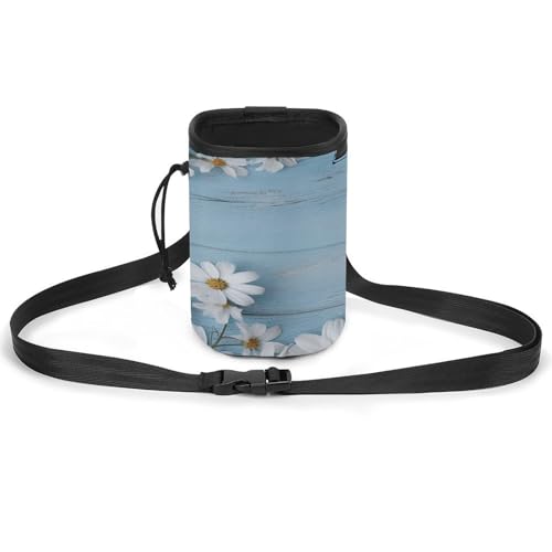Haustier-Trainingspaket, weiße Blumen, hellblauer Holzdruck, leichte Hundetrainingstasche, vielseitiges Haustierzubehör, ideal für Spaziergänge und Training mit dem Hund Haustier-Trainingspaket, weiße Blumen, hellblauer Holzdruck, leichte Hundetrainingstasche, vielseitiges Haustierzubehör, ideal für Spaziergänge und Training mit dem Hund von YJWANDL