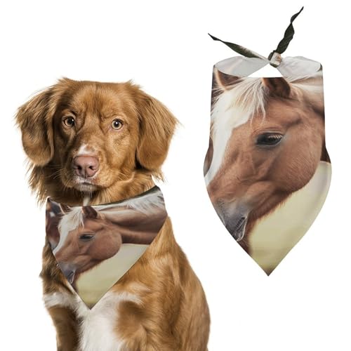 Weiches und atmungsaktives Haustier-Halstuch für Hunde und Katzen, bezaubernder Pferdeaufdruck, leichter Polyester-Schal, perfekt für den täglichen Stil oder besondere Anlässe von YJWANDL