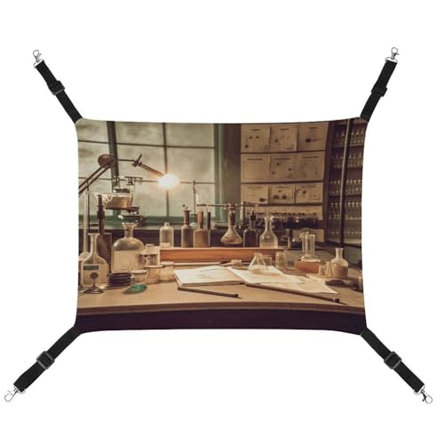 YJWANDL Bequeme Haustier-Hängematte, Vintage-Chemielabor, Katzen-Hängematte, platzsparendes Canvas-Bett für kleine Hunde und Katzen, einfach zu installieren und tragbar YJWANDL Bequeme Haustier-Hängematte, Vintage-Chemielabor, Katzen-Hängematte, platzsparendes Canvas-Bett für kleine Hunde und Katzen, einfach zu installieren und tragbar von YJWANDL