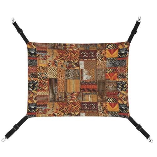 YJWANDL Bequeme Haustier-Hängematte, afrikanisches Textil-Patchwork-Druck, Katzenhängematte, platzsparendes Canvas-Bett für kleine Hunde und Katzen, einfach zu installieren und tragbar YJWANDL Bequeme Haustier-Hängematte, afrikanisches Textil-Patchwork-Druck, Katzenhängematte, platzsparendes Canvas-Bett für kleine Hunde und Katzen, einfach zu installieren und tragbar von YJWANDL