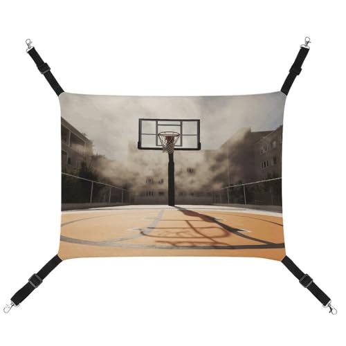YJWANDL Bequeme Haustier-Hängematte, erstaunlicher Basketballplatz-Druck, Katzenhängematte, platzsparendes Segeltuchbett für kleine Hunde und Katzen, einfach zu installieren und tragbar YJWANDL Bequeme Haustier-Hängematte, erstaunlicher Basketballplatz-Druck, Katzenhängematte, platzsparendes Segeltuchbett für kleine Hunde und Katzen, einfach zu installieren und tragbar von YJWANDL