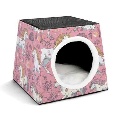 YJWANDL Space Capsule Haustierbett für Katzen und kleine Hunde, Einhörner-Druck, tragbares Haustierbett, kleines Haustierbett, gemütliches und maschinenwaschbares Haustiernest YJWANDL Space Capsule Haustierbett für Katzen und kleine Hunde, Einhörner-Druck, tragbares Haustierbett, kleines Haustierbett, gemütliches und maschinenwaschbares Haustiernest von YJWANDL