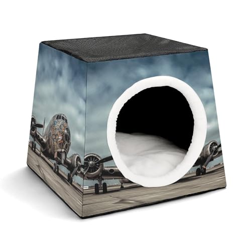 YJWANDL Space Capsule Haustierbett für Katzen und kleine Hunde, Flugzeug-Kunstdruck, tragbares Haustierbett, kleines Haustierbett, gemütliches und maschinenwaschbares Haustiernest YJWANDL Space Capsule Haustierbett für Katzen und kleine Hunde, Flugzeug-Kunstdruck, tragbares Haustierbett, kleines Haustierbett, gemütliches und maschinenwaschbares Haustiernest von YJWANDL