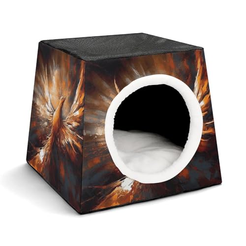 YJWANDL Space Capsule Haustierbett für Katzen und kleine Hunde, abstrakter Phönix-Druck, tragbares Haustierbett, kleines Haustierbett, gemütliches und maschinenwaschbares Haustiernest YJWANDL Space Capsule Haustierbett für Katzen und kleine Hunde, abstrakter Phönix-Druck, tragbares Haustierbett, kleines Haustierbett, gemütliches und maschinenwaschbares Haustiernest von YJWANDL