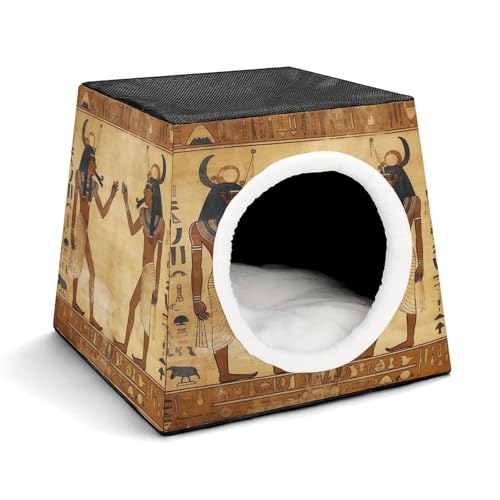 YJWANDL Space Capsule Haustierbett für Katzen und kleine Hunde, altägyptischer Druck, tragbares Haustierbett, kleines Haustierbett, gemütliches und maschinenwaschbares Haustiernest YJWANDL Space Capsule Haustierbett für Katzen und kleine Hunde, altägyptischer Druck, tragbares Haustierbett, kleines Haustierbett, gemütliches und maschinenwaschbares Haustiernest von YJWANDL