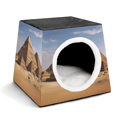 YJWANDL Space Capsule Haustierbett für Katzen und kleine Hunde, altes Ägypten, Pyramidendruck, tragbares Haustierbett, kleines Haustierbett, gemütliches und maschinenwaschbares Haustiernest YJWANDL Space Capsule Haustierbett für Katzen und kleine Hunde, altes Ägypten, Pyramidendruck, tragbares Haustierbett, kleines Haustierbett, gemütliches und maschinenwaschbares Haustiernest von YJWANDL