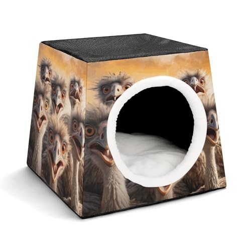 YJWANDL Space Capsule Haustierbett für Katzen und kleine Hunde, eine Herde von Straußen, tragbares Haustierbett, kleines Haustierbett, gemütliches und maschinenwaschbares Haustiernest YJWANDL Space Capsule Haustierbett für Katzen und kleine Hunde, eine Herde von Straußen, tragbares Haustierbett, kleines Haustierbett, gemütliches und maschinenwaschbares Haustiernest von YJWANDL