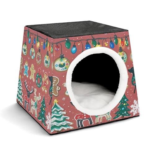 YJWANDL Space Capsule Haustierbett für Katzen und kleine Hunde, seltsamer Weihnachtsdruck, tragbares Haustierbett, kleines Haustierbett, gemütliches und maschinenwaschbares Haustiernest YJWANDL Space Capsule Haustierbett für Katzen und kleine Hunde, seltsamer Weihnachtsdruck, tragbares Haustierbett, kleines Haustierbett, gemütliches und maschinenwaschbares Haustiernest von YJWANDL