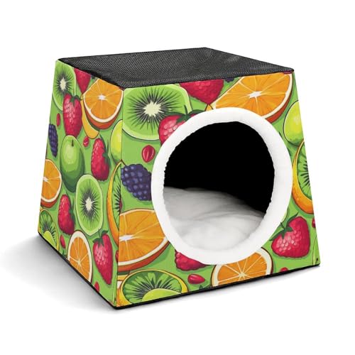 YJWANDL Space Capsule Haustierbett für Katzen und kleine Hunde, verschiedene Früchte bedruckt, tragbares Haustierbett, kleines Haustierbett, gemütliches und maschinenwaschbares Haustiernest YJWANDL Space Capsule Haustierbett für Katzen und kleine Hunde, verschiedene Früchte bedruckt, tragbares Haustierbett, kleines Haustierbett, gemütliches und maschinenwaschbares Haustiernest von YJWANDL