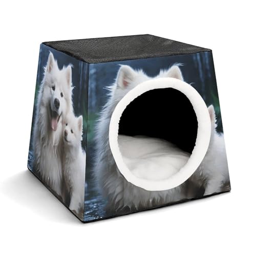YJWANDL Space Capsule Haustierbett für Katzen und kleine Hunde, weißer Hundedruck, tragbares Haustierbett, kleines Haustierbett, gemütliches und maschinenwaschbares Haustiernest YJWANDL Space Capsule Haustierbett für Katzen und kleine Hunde, weißer Hundedruck, tragbares Haustierbett, kleines Haustierbett, gemütliches und maschinenwaschbares Haustiernest von YJWANDL