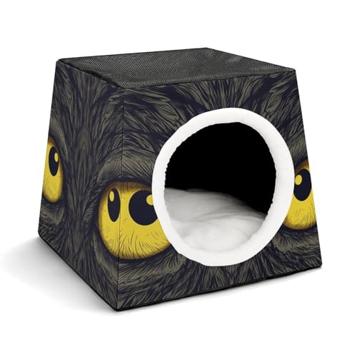 YJWANDL Space Capsule Haustierbett für Katzen und kleine Hunde, zwei gelbe Augen bedruckt, tragbares Haustierbett, kleines Haustierbett, gemütliches und maschinenwaschbares Haustiernest YJWANDL Space Capsule Haustierbett für Katzen und kleine Hunde, zwei gelbe Augen bedruckt, tragbares Haustierbett, kleines Haustierbett, gemütliches und maschinenwaschbares Haustiernest von YJWANDL