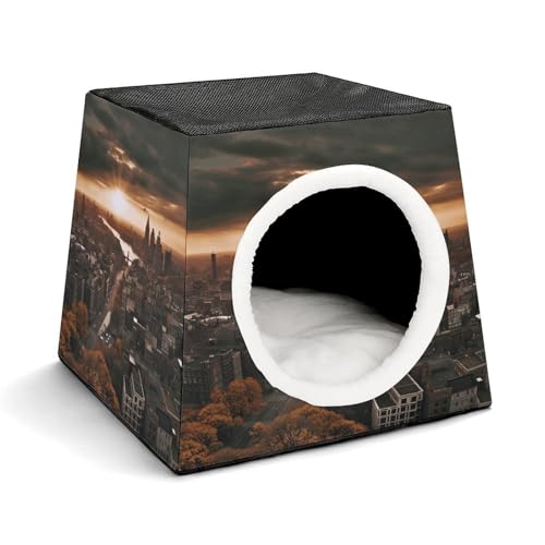 YJWANDL Weltraumkapsel Haustierbett für Katzen und kleine Hunde, York City Sonnenuntergang, Bilddruck, tragbares Haustierbett, kleines Haustierbett, gemütliches und maschinenwaschbares Haustiernest YJWANDL Weltraumkapsel Haustierbett für Katzen und kleine Hunde, York City Sonnenuntergang, Bilddruck, tragbares Haustierbett, kleines Haustierbett, gemütliches und maschinenwaschbares Haustiernest von YJWANDL
