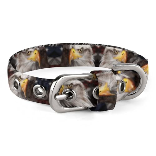 Haustier-Halsband, Amerika-Flagge und Adler-Druck, stilvolles Haustierzubehör, modisches Haustierhalsband, verstellbares Haustierhalsband, leichtes Haustierhalsband Haustier-Halsband, Amerika-Flagge und Adler-Druck, stilvolles Haustierzubehör, modisches Haustierhalsband, verstellbares Haustierhalsband, leichtes Haustierhalsband von YJWANDO