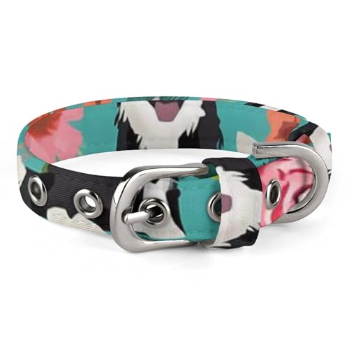 Haustier-Halsband, Border Collie, Blumendruck, stilvolles Haustierzubehör, modisches Haustierhalsband, verstellbares Haustierhalsband, leichtes Haustierhalsband Haustier-Halsband, Border Collie, Blumendruck, stilvolles Haustierzubehör, modisches Haustierhalsband, verstellbares Haustierhalsband, leichtes Haustierhalsband von YJWANDO