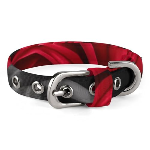 Haustier-Halsband, schwarze Streifen, rote Rose, Blumendruck, stilvolles Haustierzubehör, modisches Haustierhalsband, verstellbares Haustierhalsband, leichtes Haustierhalsband Haustier-Halsband, schwarze Streifen, rote Rose, Blumendruck, stilvolles Haustierzubehör, modisches Haustierhalsband, verstellbares Haustierhalsband, leichtes Haustierhalsband von YJWANDO