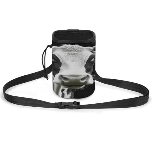 Haustier-Trainingspaket, Kuhkopf, schwarz-weißer Druck, Haustier-Trainingstasche, stilvolle Hundetrainingstasche, Haustier-Hüfttasche, leicht und geräumig Haustier-Trainingspaket, Kuhkopf, schwarz-weißer Druck, Haustier-Trainingstasche, stilvolle Hundetrainingstasche, Haustier-Hüfttasche, leicht und geräumig von YJWANDO