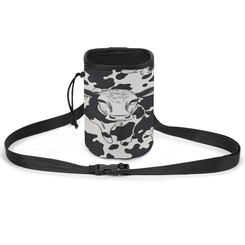 Haustier-Trainingspaket, Schwarz und Weiß, Cowm-Druck, Haustier-Trainingstasche, stilvolle Hundetrainingstasche, Haustier-Hüfttasche, leicht und geräumig Haustier-Trainingspaket, Schwarz und Weiß, Cowm-Druck, Haustier-Trainingstasche, stilvolle Hundetrainingstasche, Haustier-Hüfttasche, leicht und geräumig von YJWANDO
