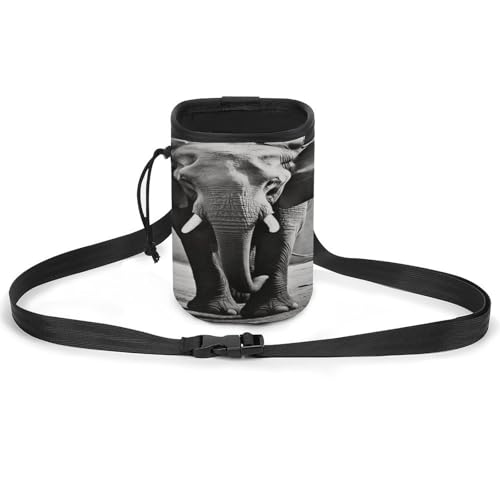 Haustier-Trainingspaket, Schwarz und Weiß, Elefanten-Druck, Haustier-Trainingstasche, stilvolle Hundetrainingstasche, Haustier-Hüfttasche, leicht und geräumig Haustier-Trainingspaket, Schwarz und Weiß, Elefanten-Druck, Haustier-Trainingstasche, stilvolle Hundetrainingstasche, Haustier-Hüfttasche, leicht und geräumig von YJWANDO